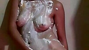 Wet and messy: American amateur teen masturbates with rabbit toy
