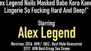 Alex Legend fa una sega hardcore a Kora Kane in lingerie
