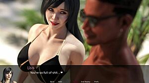 Lisas erotikus kalandja Byronnal a tengerparton, 3D hentai-ban