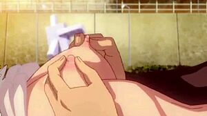 En sjarmerende jente engasjerer seg i lidenskapelig utendørs sex i en animert hentai-video